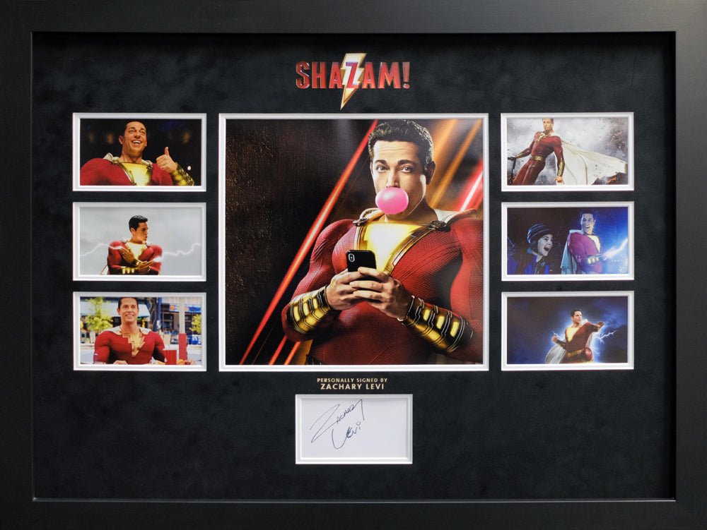Shazam signed by Zachary Levi - Memorabilia Framers Shop